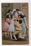 Xmas - Merry Christmas - Kids all over Santa Claus - embellished - T00251