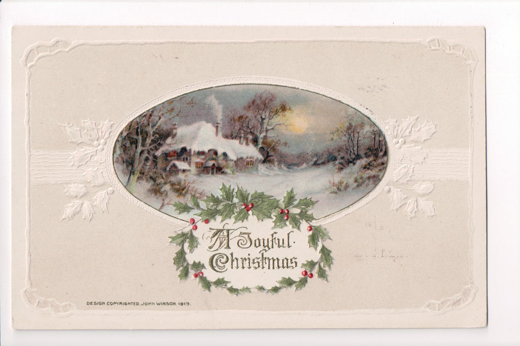 Xmas - Winsch postcard - A Joyful Christmas - sw0339