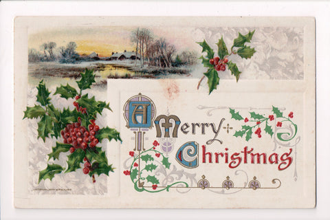 Xmas - A Merry Christmas - @1910 postcard - sw0342 **Damaged / AS IS**