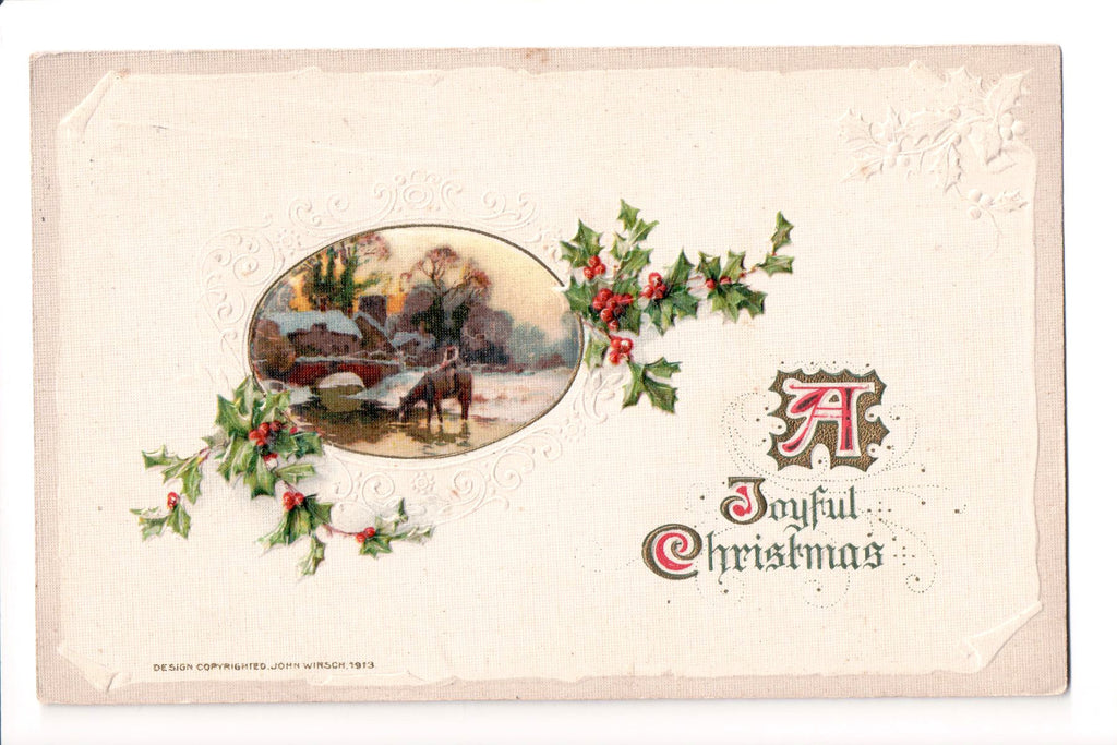Xmas - Winsch postcard - A Joyful Christmas - sw0361