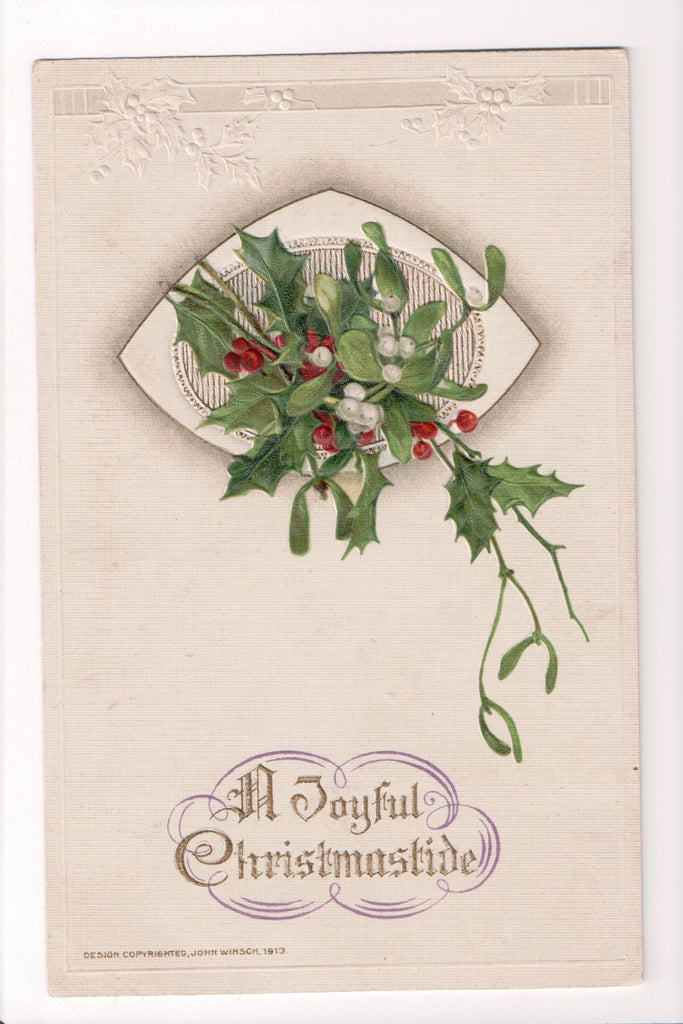 Xmas - Winsch postcard - A Joyful Christmastide - sw0363