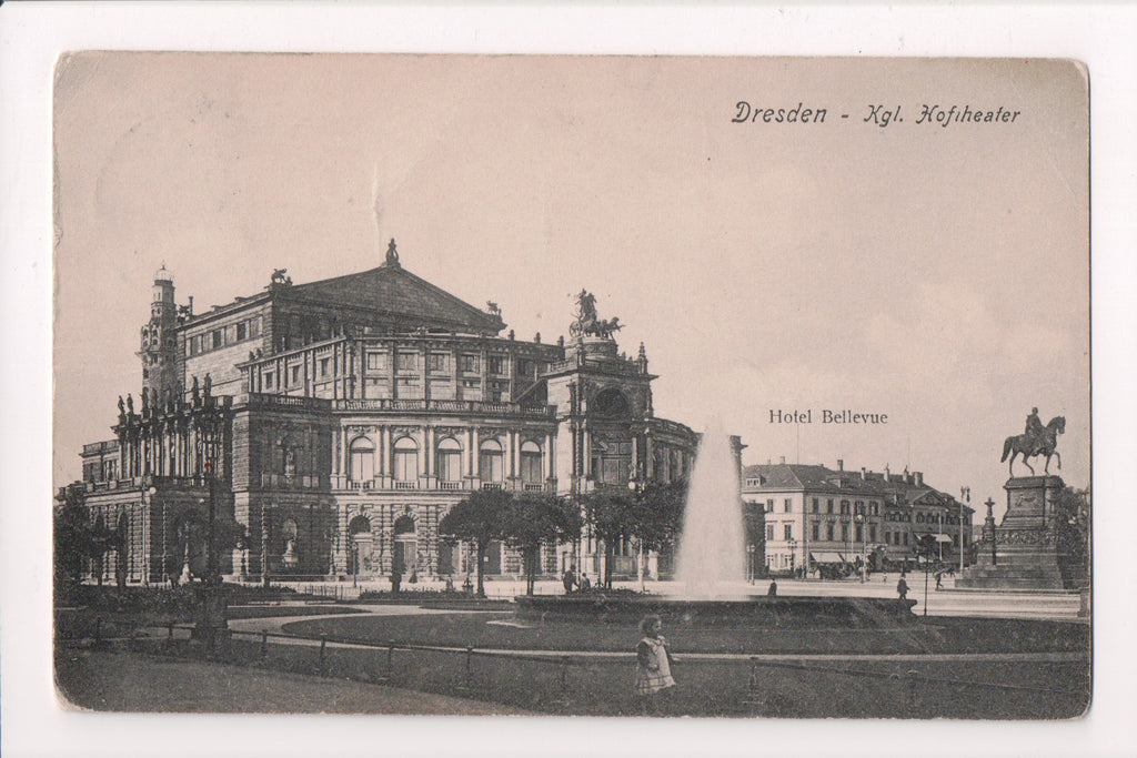 Foreign postcard - Dresden, Germany - Hotel Bellevue, Kgl. Hofiheater - K04010