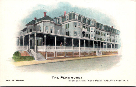 NJ, Atlantic City - Pennhurst - building close up postcard - H03050