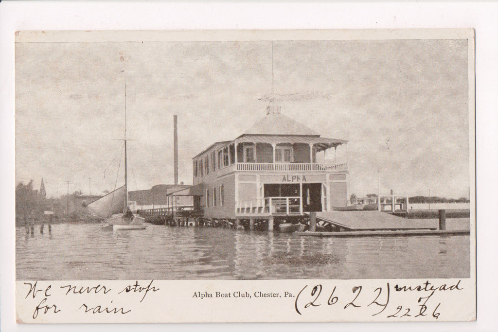 PA, Chester - Alpha Boat Club - @1906 postcard - H03051