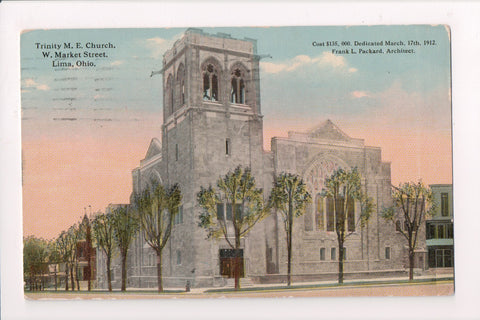 OH, Lima - TRINITY M E CHURCH - @1915 postcard - H03068