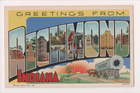 IN, RICHMOND - Large Letter greetings - Curt Teich - H03147