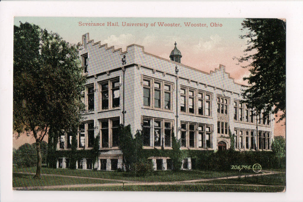 OH, Wooster - SEVERANCE HALL, University of Wooster - @1911 postcard - H04141