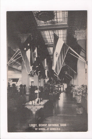 HI, Honolulu - Bishop National Bank Lobby postcard - B11139