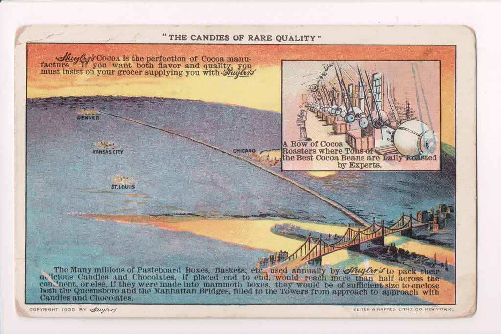 Advertisement postcard - HUYLERS Candies - Cocoa Roasters - w00972