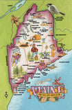ME, MAINE - STATE MAP continental postcard - I03250