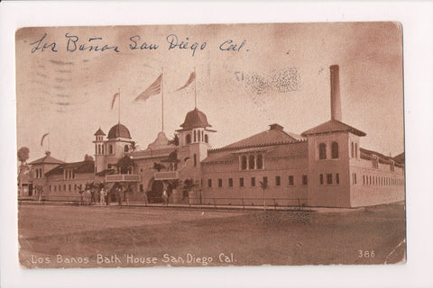 CA, SAN DIEGO - Los Banos Bath House - @1911 postcard - I04116