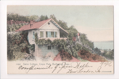 IA, Burlington - Crapo Park, Swiss Cottage closeup - 500040