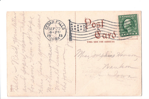 pm FLAG KILLER - IA, Cedar Falls - 1913 cancel - w03550