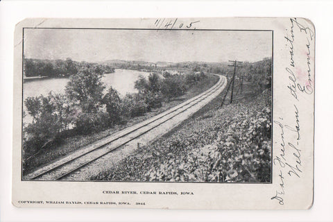 IA, Cedar Rapids - Cedar River, RR tracks - William Baylis - MB0859