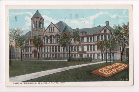 IA, Cedar Rapids - Washington High School - @1925 postcard - R00778