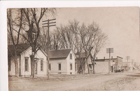 IA, CALLENDER - Street Scene incl school?, Garage, sign (original SOLD) NL0223