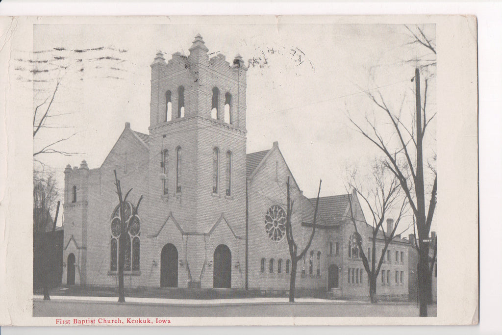 IA, Keokuk - First Baptist Church closeup - B06346