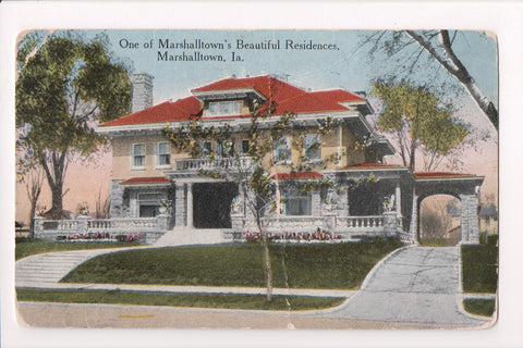 IA, Marshalltown - beautiful residence - Z17054 - postcard **DAMAGED / AS IS**