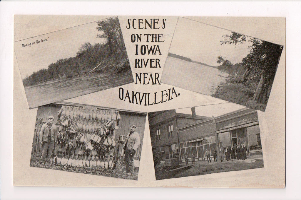 IA, Oakville - Scenes on the Iowa River, I C Williams Restaurant etc - w04004