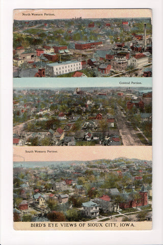 IA, Sioux City - 3 Bird Eye Views - Sioux Post Card Co - 500042