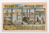 IA, Sioux City - Greetings from, Large Letter postcard - G17082