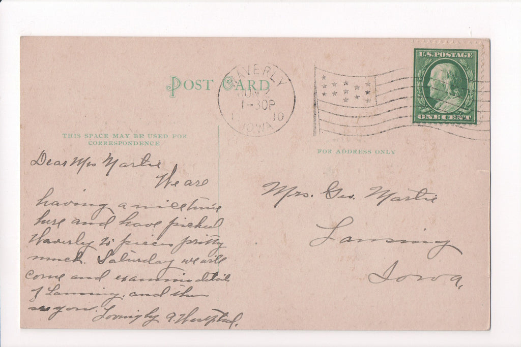 pm FLAG KILLER - IA, Waverly - 1910 cancel - w03344