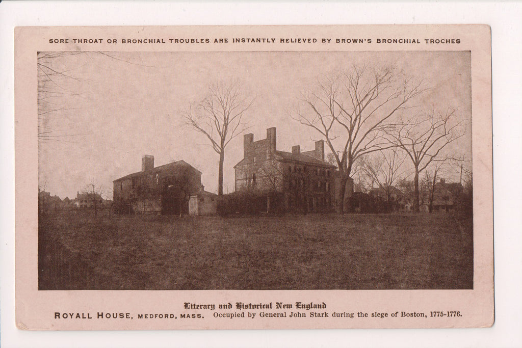 MA, MEDFORD - Royall House, John I Brown card - IL0031