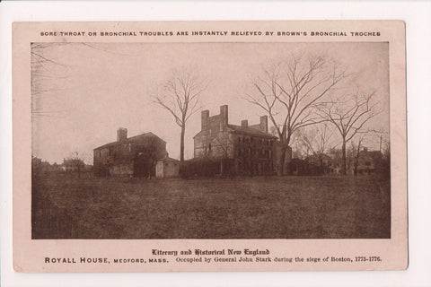 MA, MEDFORD - Royall House, John I Brown card - IL0031