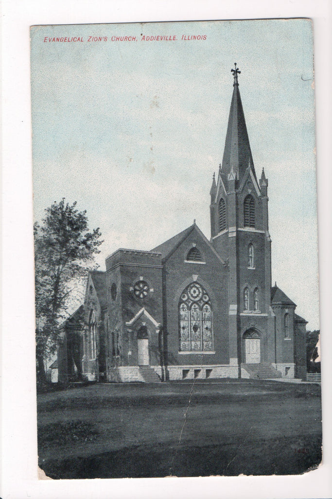 IL, ADDIEVILLE - Evangelical Zions Church postcard - SL2439