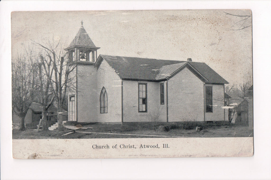IL, Atwood - Church of Christ postcard - B17270