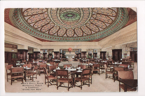 IL, CHICAGO - Marshall Field and Co - Rotunda of Mens Grill room postcard - C172