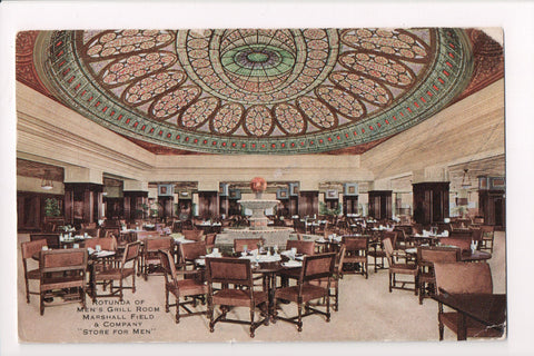 IL, Chicago - Marshall Field and Co - Rotunda of Mens Grill room postcard - C172