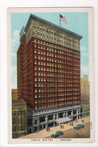 IL, Chicago - YMCA Hotel postcard, US Flag postcard - CP0241