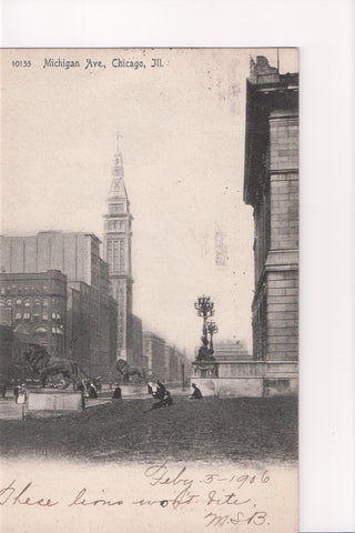 IL, CHICAGO - Michigan Avenue, Lion statues (original SOLD) EP0137