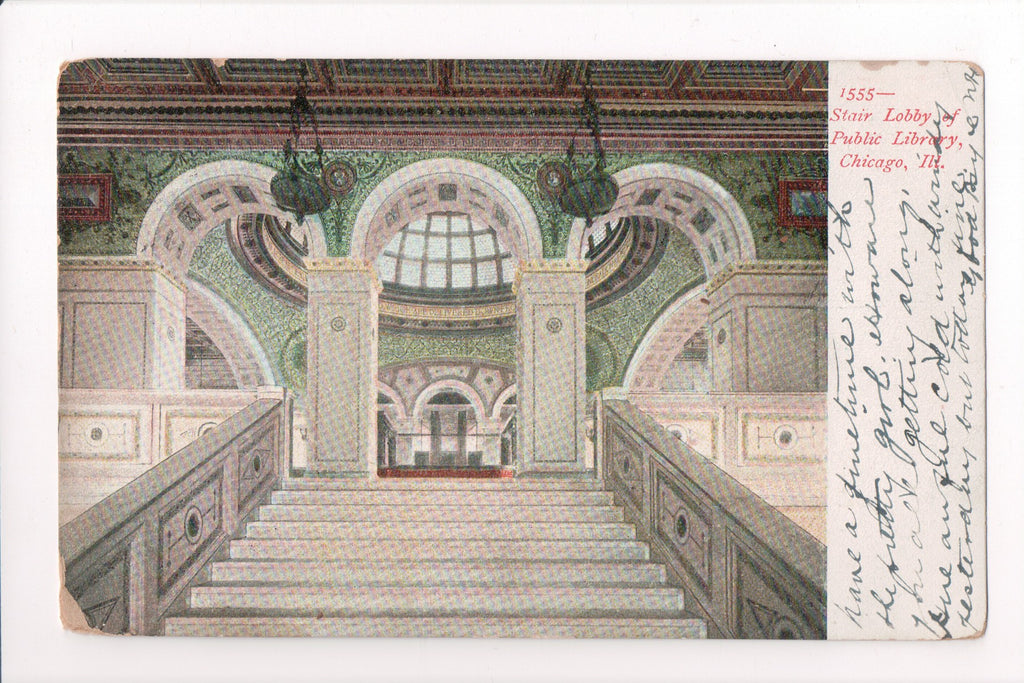 IL, CHICAGO - Public Library, Stair, Lobby interior (original SOLD) IL0022
