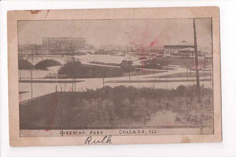 IL, Chicago - Sherman Park - @1909 postcard - 500596