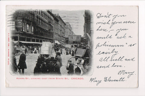 IL, Chicago - Adams St from State St - @1904 postcard - w00688