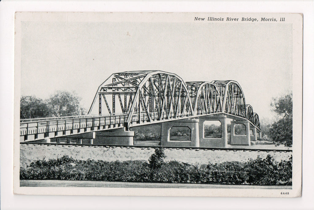 IL, MORRIS - New Illinois River Bridge (Steel) postcard - CR0095