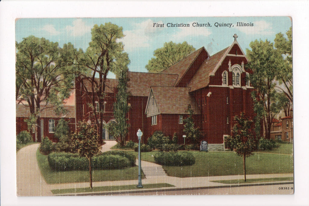 IL, Quincy - First Christian Church postcard - J03251
