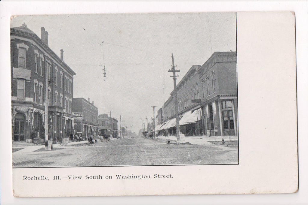 IL, ROCHELLE - Washington St postcard - D06176