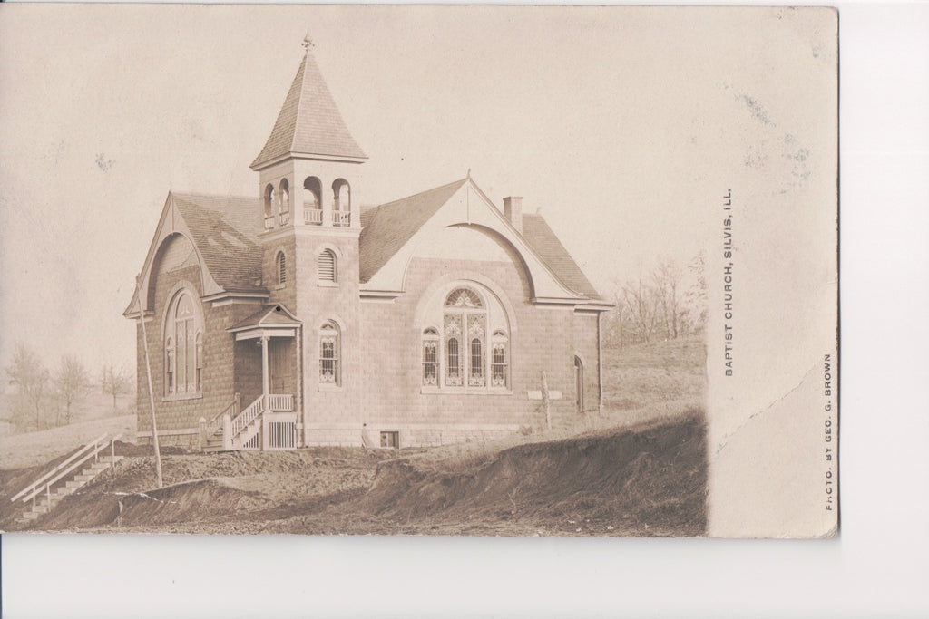 IL, SILVIS - Baptist Church - Geo G Brown RPPC - B11256