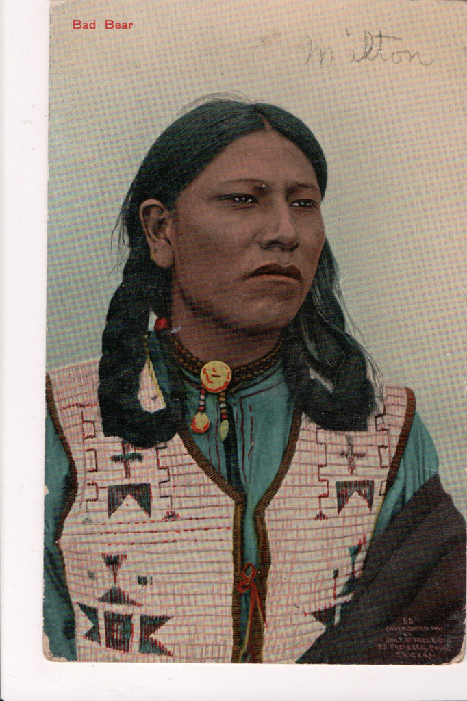 Indian postcard - Bad Bear, close up - 801069