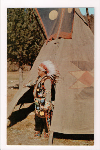 Indian postcard - Native Cherokee Indian Chief, Cherokee, NC - A17308