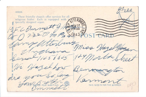 pm DPO - IN, Camp Atterbury - 1943 cancel - Helbock S/I #1 - w01727