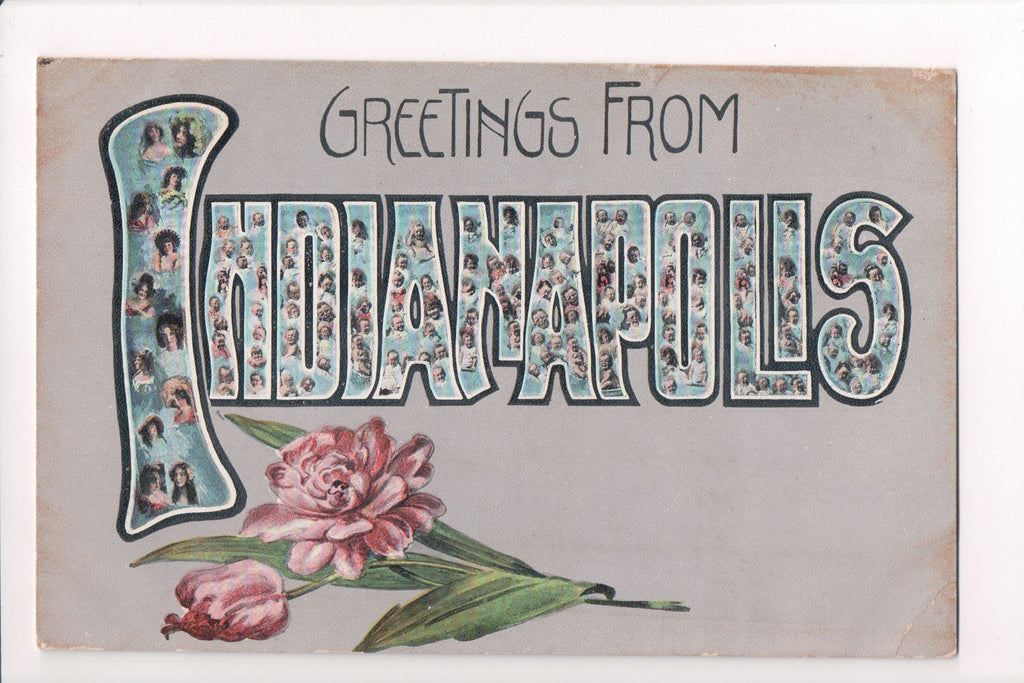 IN, Indianapolis - Greetings from, Large Letter postcard - CP0210