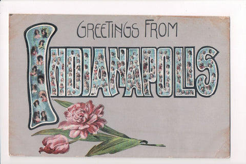 IN, INDIANAPOLIS - Greetings from, Large Letter (original SOLD) CP0210