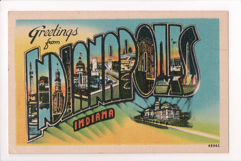 IN, INDIANAPOLIS - Greetings from, Large Letter postcard - CR0506