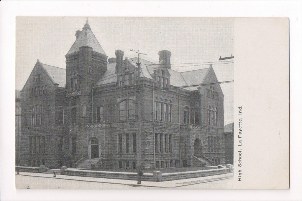 IN, La Fayette - High School closeup postcard - E04330