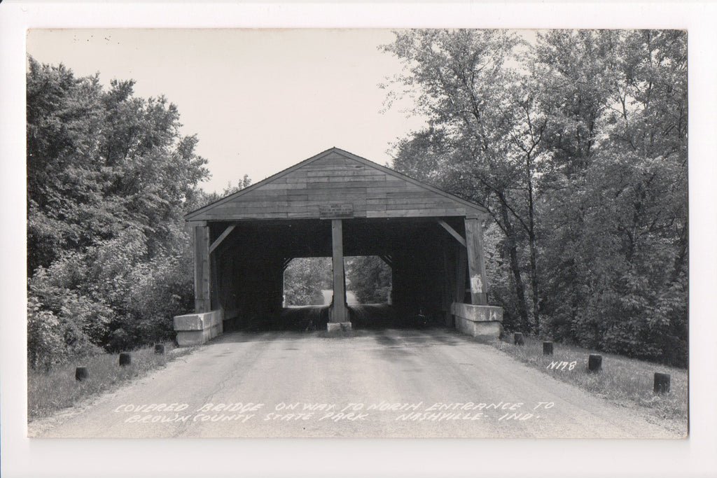 IN, NASHVILLE - Brown County State Park covered bridge RPPC - B06319