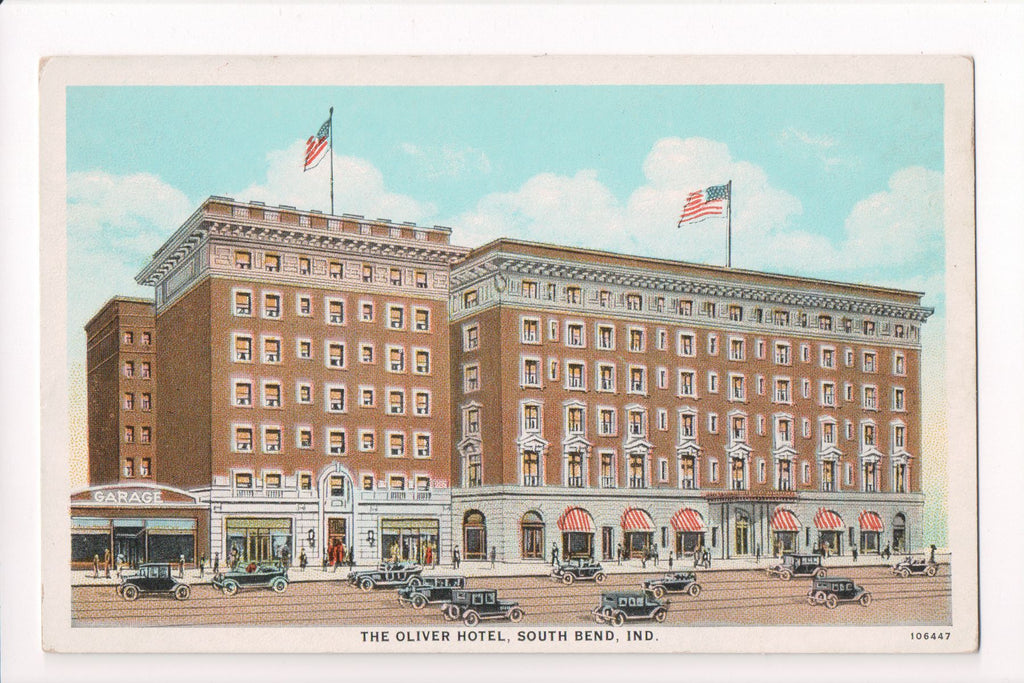 IN, South Bend - Oliver Hotel, Garage postcard - B08210